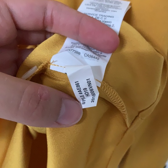 J Crew Mustard Yellow Ruffle Front Blouse - Picture 8 of 8